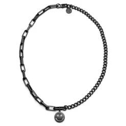 Lucleon Collier Caleb Amager à Double Chaîne Noire, Maille Dorée Et Pendentif Smiley -Bijouterie Soldes Boutique 1 1.fd6ee46e8a56fa5fb6cf2cc7ecd07029