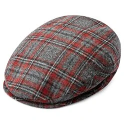 Fawler Casquette Plate Fido Ivy En Tartan Rouge