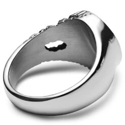 Arkai Orphic | Chevalière En Acier Inoxydable Argenté Avec Zircone Noire Et Motif Volcanique -Bijouterie Soldes Boutique 1 2.e53032ae3d4d0e25de862a8005a689b7 8