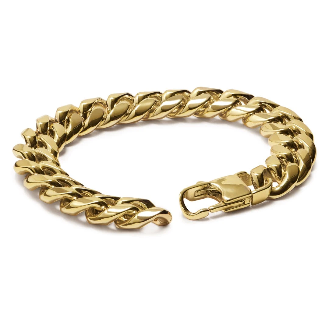 Lucleon Gourmette En Acier Doré 12 Mm 4 Lucleon Gourmette En Acier Doré 12 Mm – Image 2