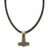 Fort Tempus Collier En Cuir Brun Et Marteau De Ram Thor -Bijouterie Soldes Boutique 1 5 90 1 33
