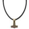 Fort Tempus Collier En Cuir Noir Et Pendentif Marteau De Thor Mjöllnir -Bijouterie Soldes Boutique 1 5 90 1 37