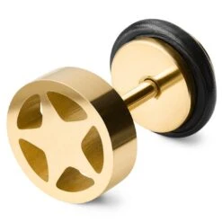 Lucleon Boucle D'oreille L'étoile En Acier Doré