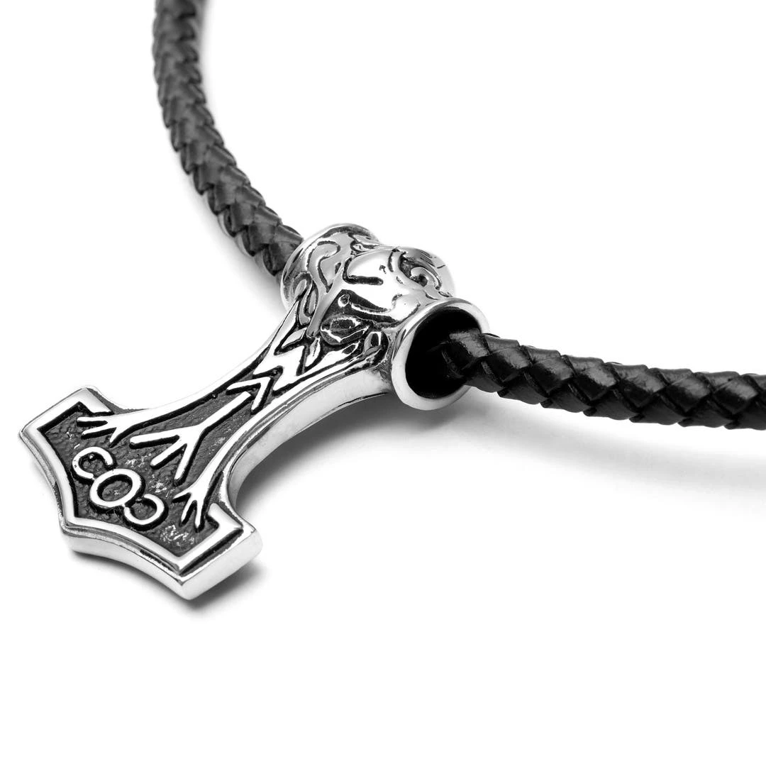 Fort Tempus Collier En Cuir Noir Et Pendentif Viking Double Face 4 Fort Tempus Collier En Cuir Noir Et Pendentif Viking Double Face – Image 2
