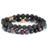 Lucleon Bracelet En Agate Indienne Et Pierre De Lave - 7 Mm -Bijouterie Soldes Boutique 10 2 3 1 2 2 236