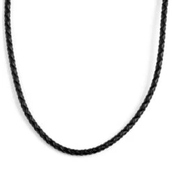 Collin Rowe Collier En Cuir Noir Tressé 3mm