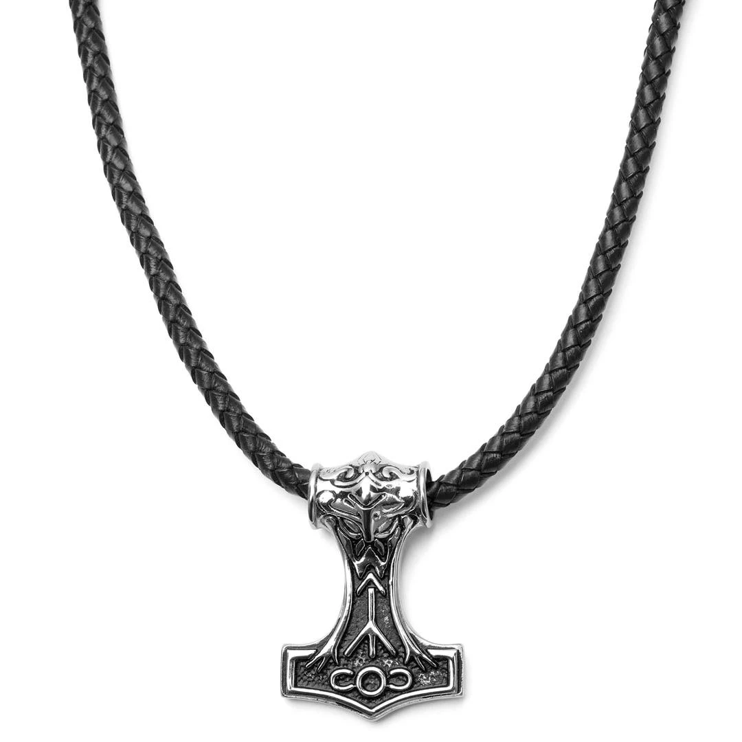 Fort Tempus Collier En Cuir Noir Et Pendentif Viking Double Face 3 Fort Tempus Collier En Cuir Noir Et Pendentif Viking Double Face
