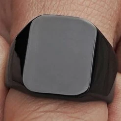 Lucleon Chevalière Noire Liam -Bijouterie Soldes Boutique 10210best