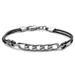 Lucleon Bracelet Gravel Lenn En Acier Argenté