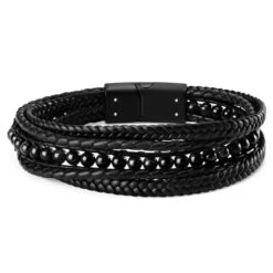 Lucleon Bracelet Naxos En Cuir Noir Et Agate Noire -Bijouterie Soldes Boutique 11 2f44aa48307a6acb13ce3de8be84289a4 3