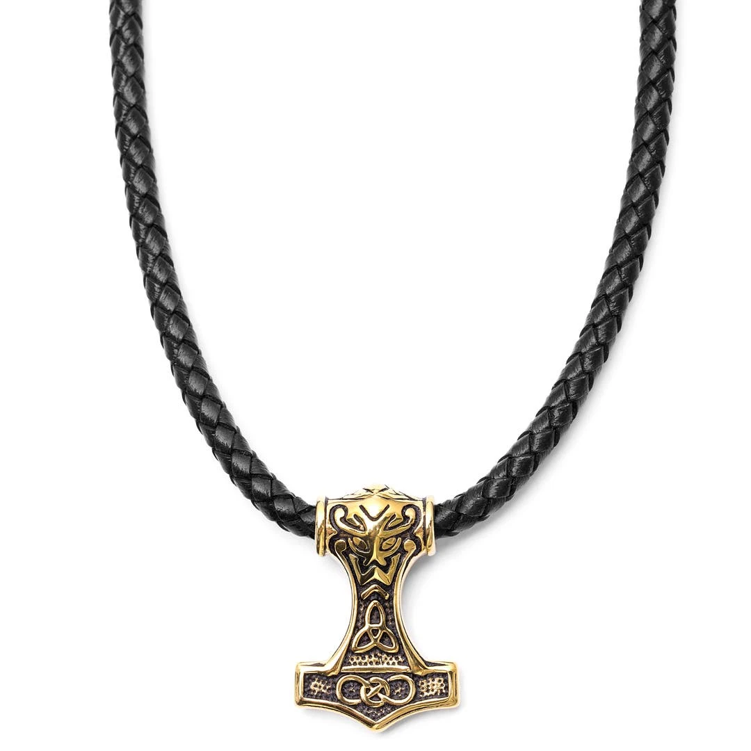Fort Tempus Collier En Cuir Noir Et Pendentif Triquètre Double Face 3 Fort Tempus Collier En Cuir Noir Et Pendentif Triquètre Double Face