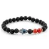 Neshraw Bracelet Noir Et Rouge Lave -Bijouterie Soldes Boutique 11110 01