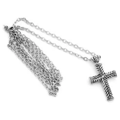 Fort Tempus Collier Avec Crucifix Gravé -Bijouterie Soldes Boutique 12 1 73 1 32