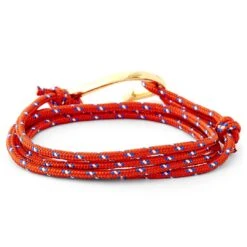 Tailor Toki Bracelet L'hameçon Doré à Cordon Rouge Blanc Et Bleu -Bijouterie Soldes Boutique 12 1 73 1 42