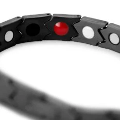 Lucleon Bracelet Magnétique Asymétrique En Titane Noir -Bijouterie Soldes Boutique 12 4mah