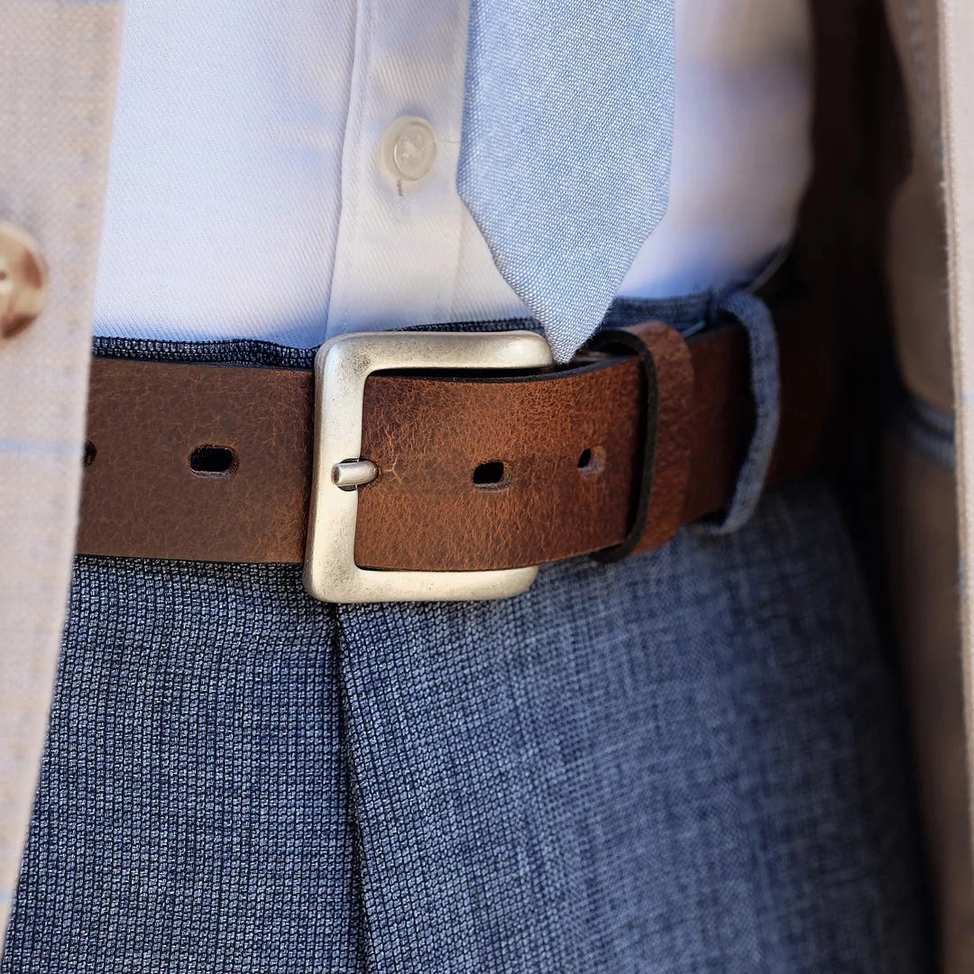 BSWK Ceinture En Cuir Marron Vintage 5 BSWK Ceinture En Cuir Marron Vintage – Image 3