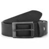 BSWK Ceinture En Cuir Noir Texturé -Bijouterie Soldes Boutique 12250 01