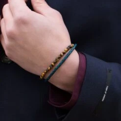 Lucleon Bracelet William 925 Oeil De Tigre & Bleu -Bijouterie Soldes Boutique 12375 bracelet