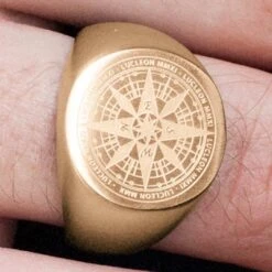 Lucleon Chevalière Ryker De Couleur Or Rose -Bijouterie Soldes Boutique 12764best