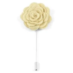 Warren Asher Boutonnière Rose Blanc Cassé