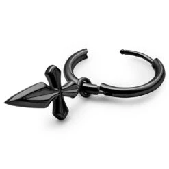 Lucleon Boucle D'oreille Vasilios Noire Avec Pendentif En Croix De Saint-Jacques -Bijouterie Soldes Boutique 13 2 24280 vas 2