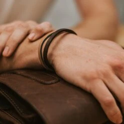 Lucleon Bracelet Roy à Simple Tour En Cuir Bicolore à Fermoir Noir -Bijouterie Soldes Boutique 14515 bracelet