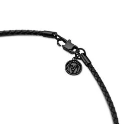Lucleon Tenvis | Collier En Cuir Avec Onyx Et Pendentifs Noirs 3 Mm -Bijouterie Soldes Boutique 16 3kollin