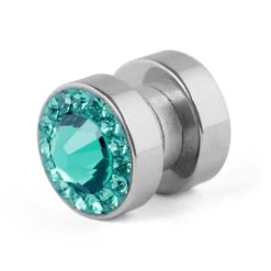Fort Tempus Boucle D'oreille Magnétique à Cristaux Bleus 8 Mm