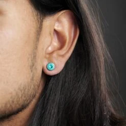 Fort Tempus Boucle D'oreille Magnétique à Cristaux Bleus 8 Mm -Bijouterie Soldes Boutique 16776 04