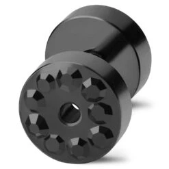 Lucleon Boucle D'oreille Ronde Noire à Zircones Noires - 6 MM