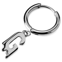 Otsu Fahrenheit | Boucle D'oreille Avec L'initiale G En Acier Argenté
