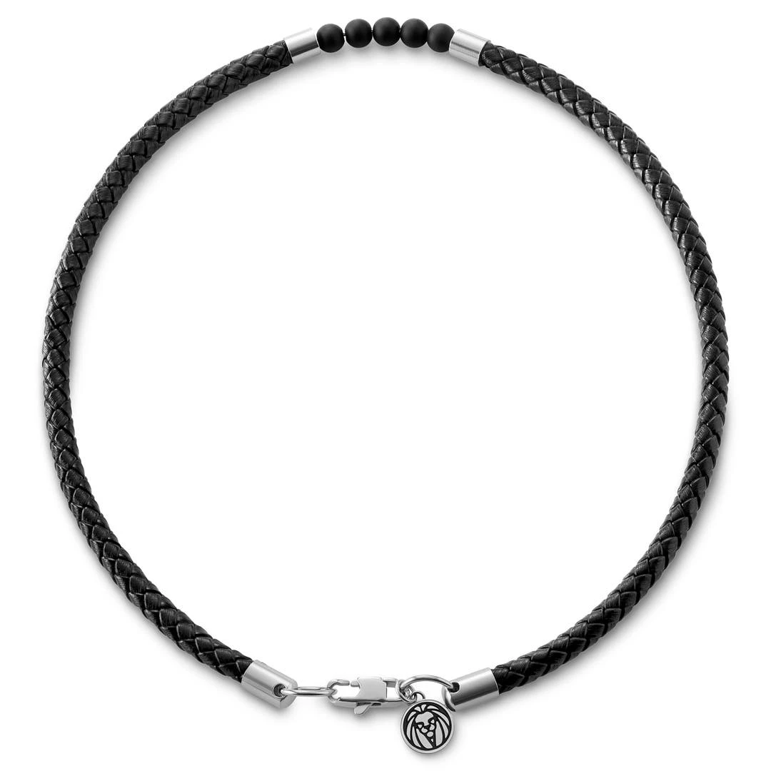 Lucleon Tenvis | Collier En Cuir Avec Onyx Et Pendentifs Argentés 5 Mm 4 Lucleon Tenvis | Collier En Cuir Avec Onyx Et Pendentifs Argentés 5 Mm – Image 2