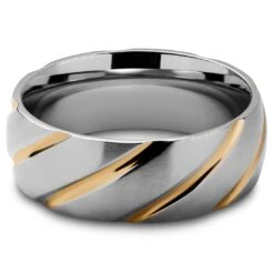 Lucleon Bague Aesop En Vagues De Titane Argenté Et Doré -Bijouterie Soldes Boutique 17 1up