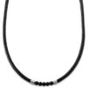 Lucleon Tenvis | Collier En Cuir Avec Onyx Et Pendentifs Argentés 5 Mm -Bijouterie Soldes Boutique 17 2 1fdgs
