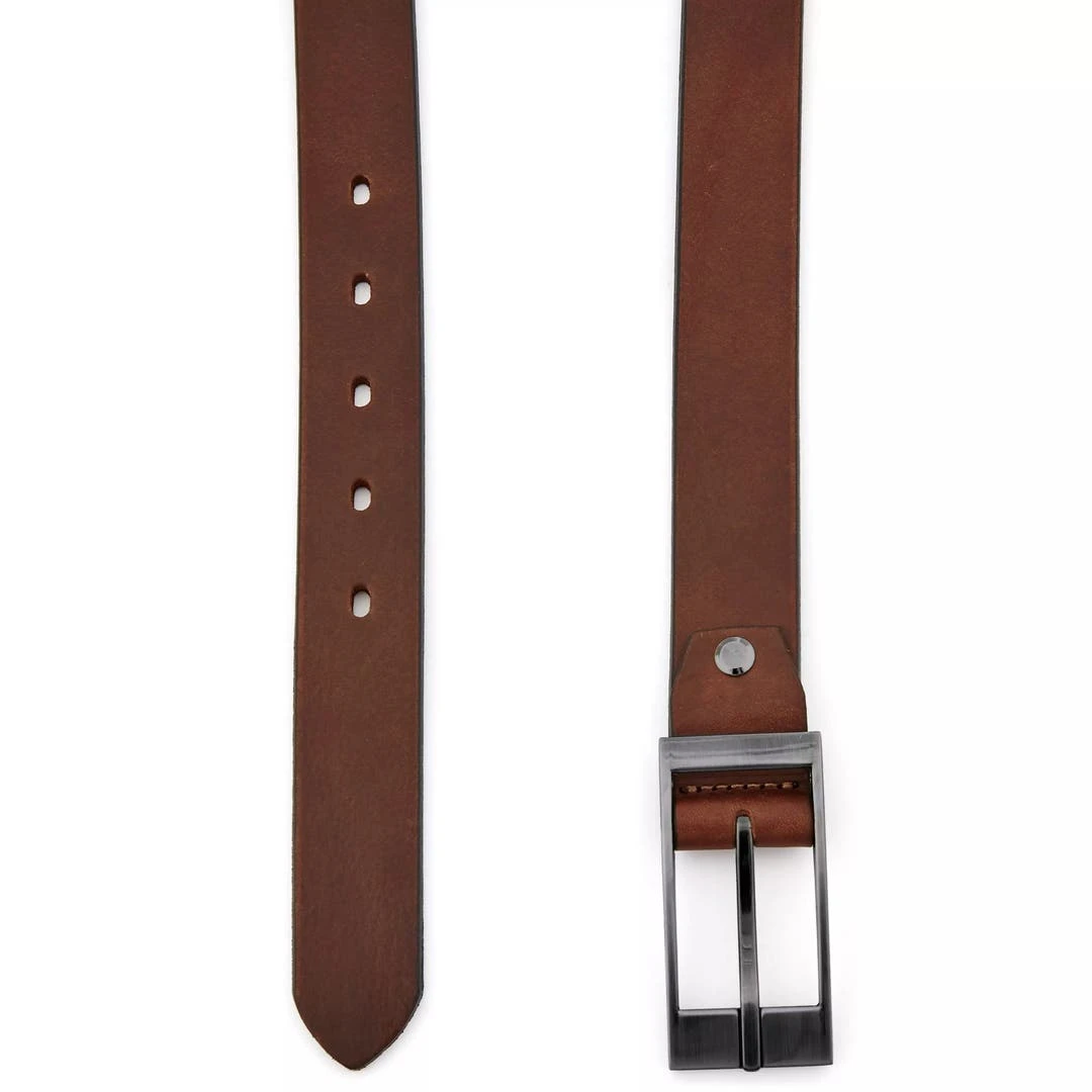 BSWK Ceinture Moderne En Cuir Marron Foncé 4 BSWK Ceinture Moderne En Cuir Marron Foncé – Image 2