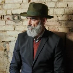 Fawler Fedora Fido Alessandria En Laine Verte -Bijouterie Soldes Boutique 17946