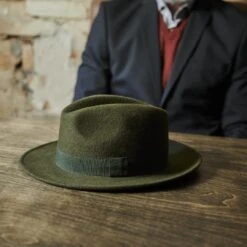 Fawler Fedora Fido Alessandria En Laine Verte -Bijouterie Soldes Boutique 17946 2