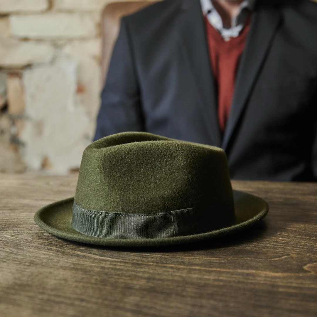 Fawler Chapeau Trilby Tomasso Moda Vert Olive 8 Fawler Chapeau Trilby Tomasso Moda Vert Olive – Image 6