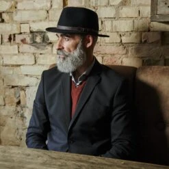 Fawler Chapeau Fédora Flavio Moda Noir à Bord Plat -Bijouterie Soldes Boutique 17980 2