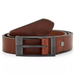 BSWK Ceinture Moderne En Cuir Marron Foncé