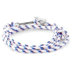 Tailor Toki Le Marin - Bracelet Blanc, Bleu Et Rouge à Pendentif Argenté -Bijouterie Soldes Boutique 18 1 4 2 67 1