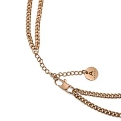 Arkai Collier Rico à Double Chaîne Couleur Or Rose -Bijouterie Soldes Boutique 18 3561805f434959915ddcf449cc0ad05fe