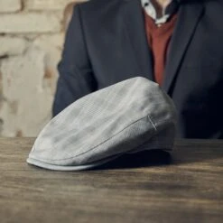 Fawler Casquette Béret Grise à Carreaux Mateo Moda -Bijouterie Soldes Boutique 18058 1