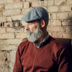 Fawler Casquette Plate Moda à Rayures Bleu Et Blanc Marco -Bijouterie Soldes Boutique 18072 5