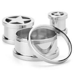 Fort Tempus Tunnel écarteur En Acier à Motif étoile 7 Fort Tempus Tunnel écarteur En Acier à Motif étoile -Bijouterie Soldes Boutique 18321 3