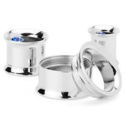 Fort Tempus Tunnel écarteur En Acier Avec Zircone Bleue -Bijouterie Soldes Boutique 18359 3 1 1