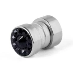 Fort Tempus Boucle D'oreille Magnétique En Cristal Noir 6 Mm