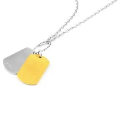 Fort Tempus Collier à Pendentifs Plaques Militaires Couleur Argent Et Or 7 Fort Tempus Collier à Pendentifs Plaques Militaires Couleur Argent Et Or -Bijouterie Soldes Boutique 19 1 49