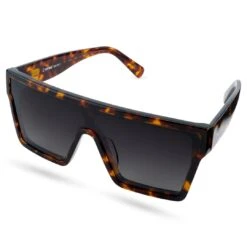 Otsu Occasus | Lunettes De Soleil Carrées Rétro à Motif écaille Et Verres Noirs Polarisés -Bijouterie Soldes Boutique 2 1 glasot
