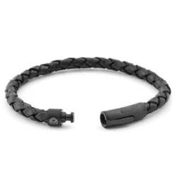 Lucleon Bracelet En Cuir Noir Black & Black -Bijouterie Soldes Boutique 2 1 84 1 173